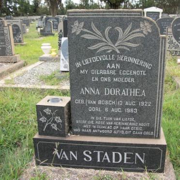 STADEN Anna Dorathea, van nee VAN BOSCH 1922-1963