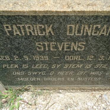 STEVENS Patrick Duncan 1939-1960