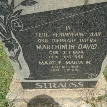STRAUSS Marthinus David 1884-1955 &amp; Maatje Maria M. 1901-1961
