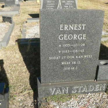STADEN Ernest George, van 1955-1983