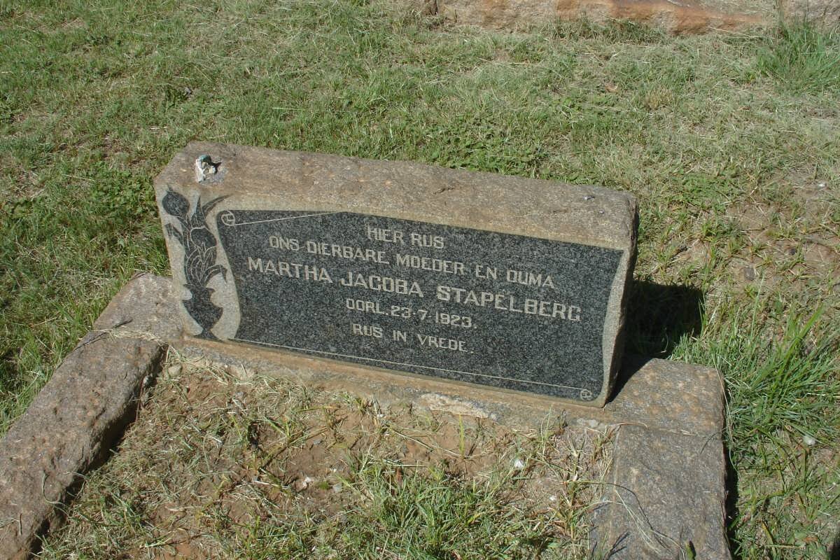 STAPELBERG Martha Jacoba -1923 :: GRAVETT 1879-19??