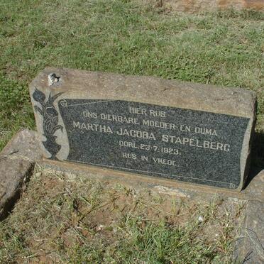 STAPELBERG Martha Jacoba -1923 :: GRAVETT 1879-19??