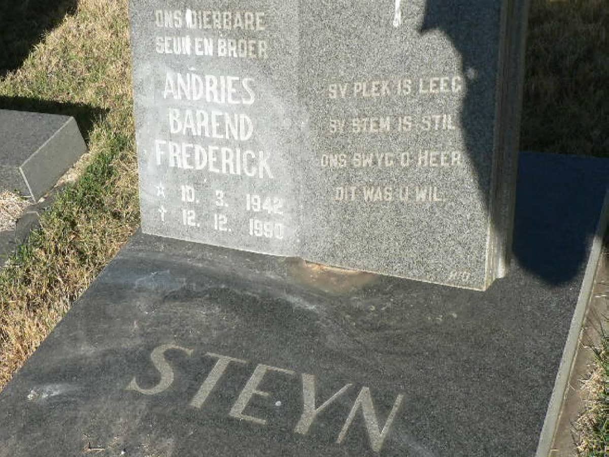 STEYN Andries Barend Frederick 1942-1990