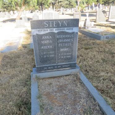 STEYN Hermanus Johannes Petrus 1926-1983 &amp; Anna Maria 1929-1982
