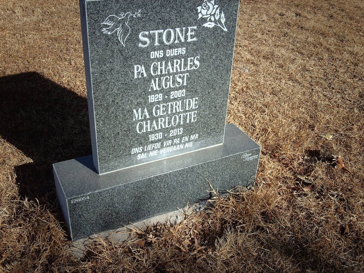 STONE Charles August 1929-2003 &amp; Getrude Charlotte 1930-20013