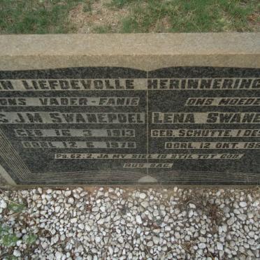 SWANEPOEL S.J.M. 1913-1978 &amp; Lena SCHUTTE 1916-1957