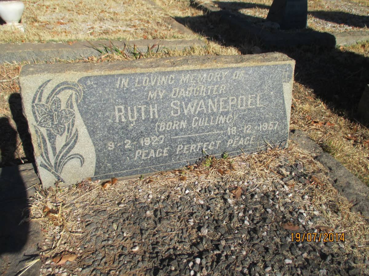 SWANEPOEL Ruth nee CULLING 1929-1957