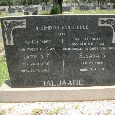 TALJAARD Jacob N.F. 1890-1968 &amp; Susara S. 1901-1994