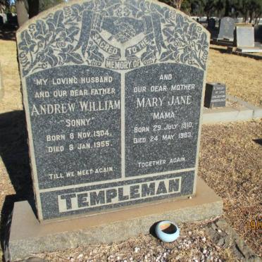 TEMPLEMAN Andrew William 1904-1955 &amp; Mary Jane 1910-1983
