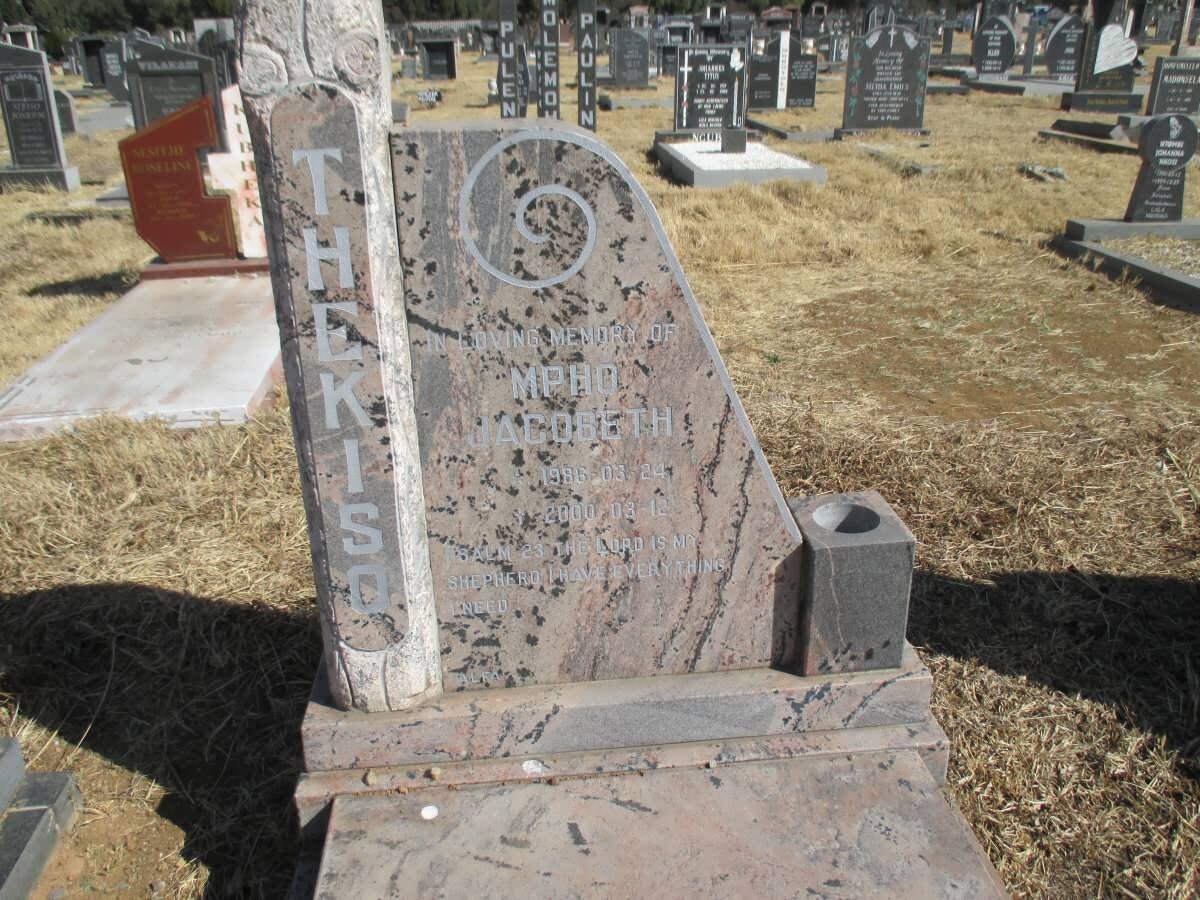 THEKISO Mpho Jacobeth 1986-2000