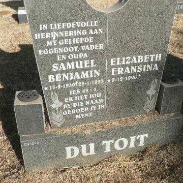 TOIT Samuel Benjamin, du 1930-1997 &amp; Elizabeth Fransina 1926-