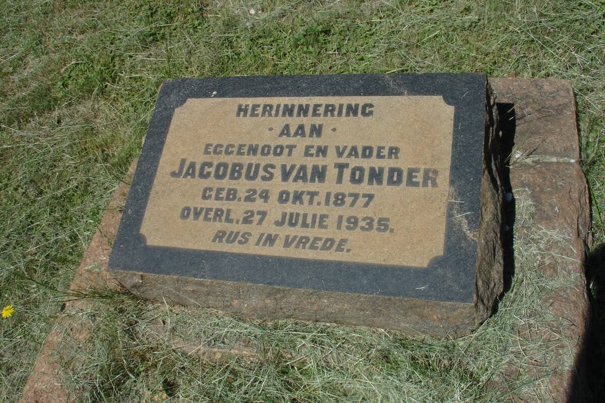 TONDER Jacobus, van 1877-1935 &amp; Sarah P. 1883-1939