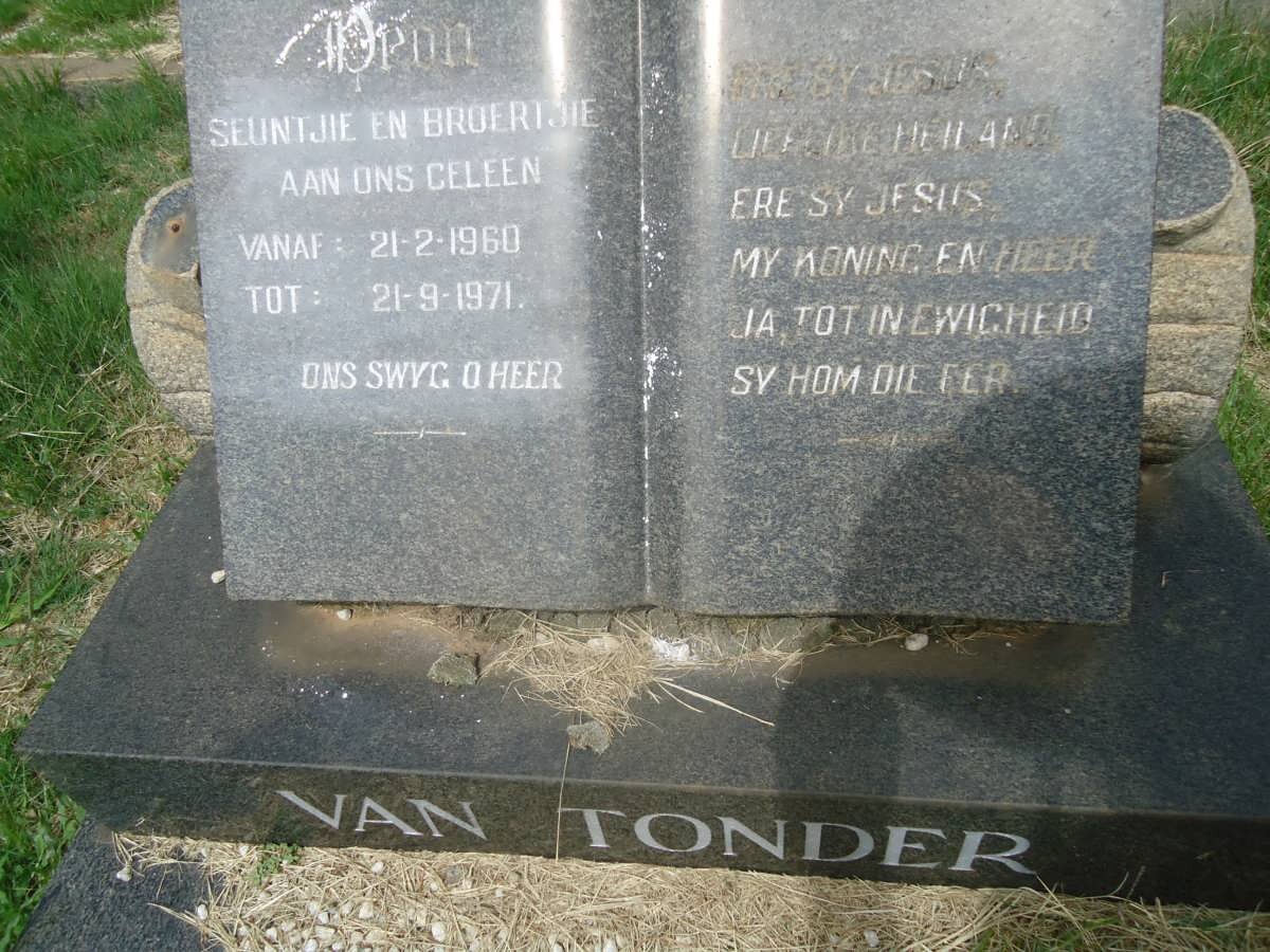 TONDER Deon, van 1960-1971