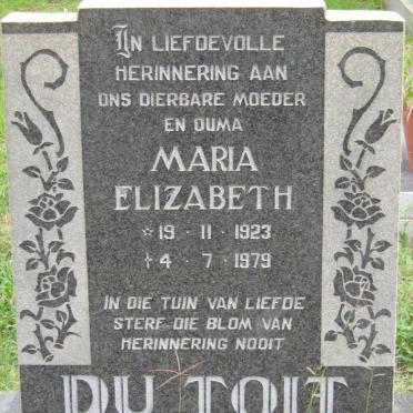 TOIT Maria Elizabeth, du 1923-1979