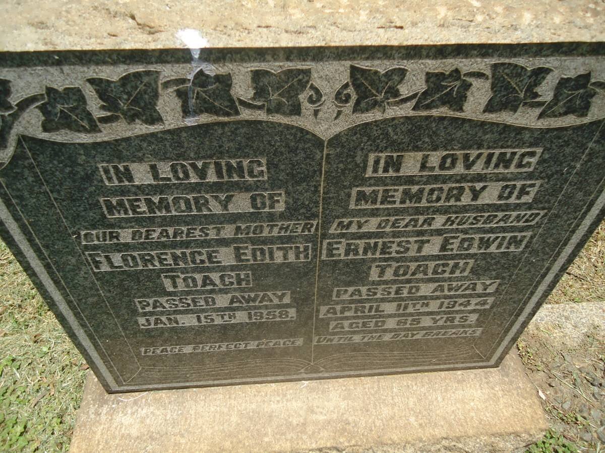 TOACH Ernest Edwin -1944 &amp; Florence Edith -1958
