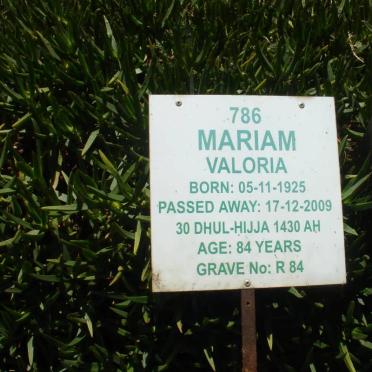 VALORIA Mariam 1925-2009