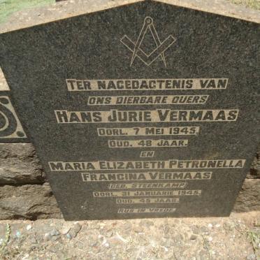VERMAAS Hans Jurie -1945 &amp; Maria Elizabeth Petronella Francina STEENKAMP -1945