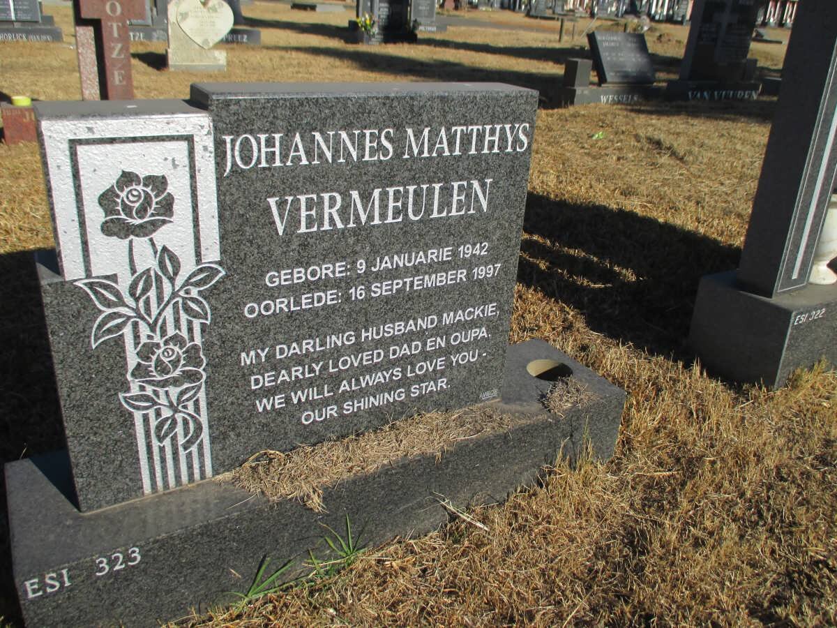 VERMEULEN Johannes Matthys 1942-1997