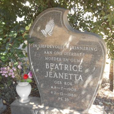 VENTER Beatrice Jeanetta nee KOK 1908-1983