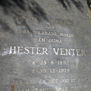 VENTER Hester 1892-1979