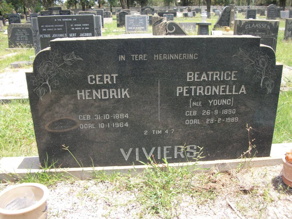 VIVIERS Gert Hendrk 1884-1964 &amp; Beatrice Petronella YOUNG 1890-1989