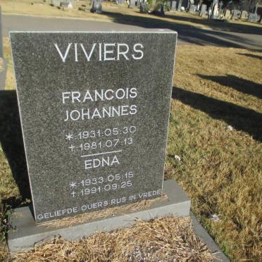 VIVIERS Francois Johannes 1931-1981 &amp; Edna 1933-1991