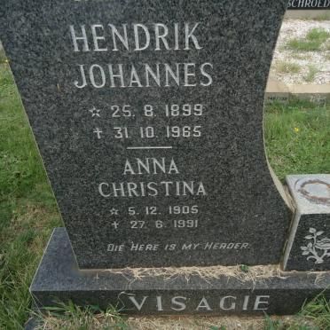 VISAGIE Hendrik Johannes 1899-1965 &amp; Anna Christina 1905-1991
