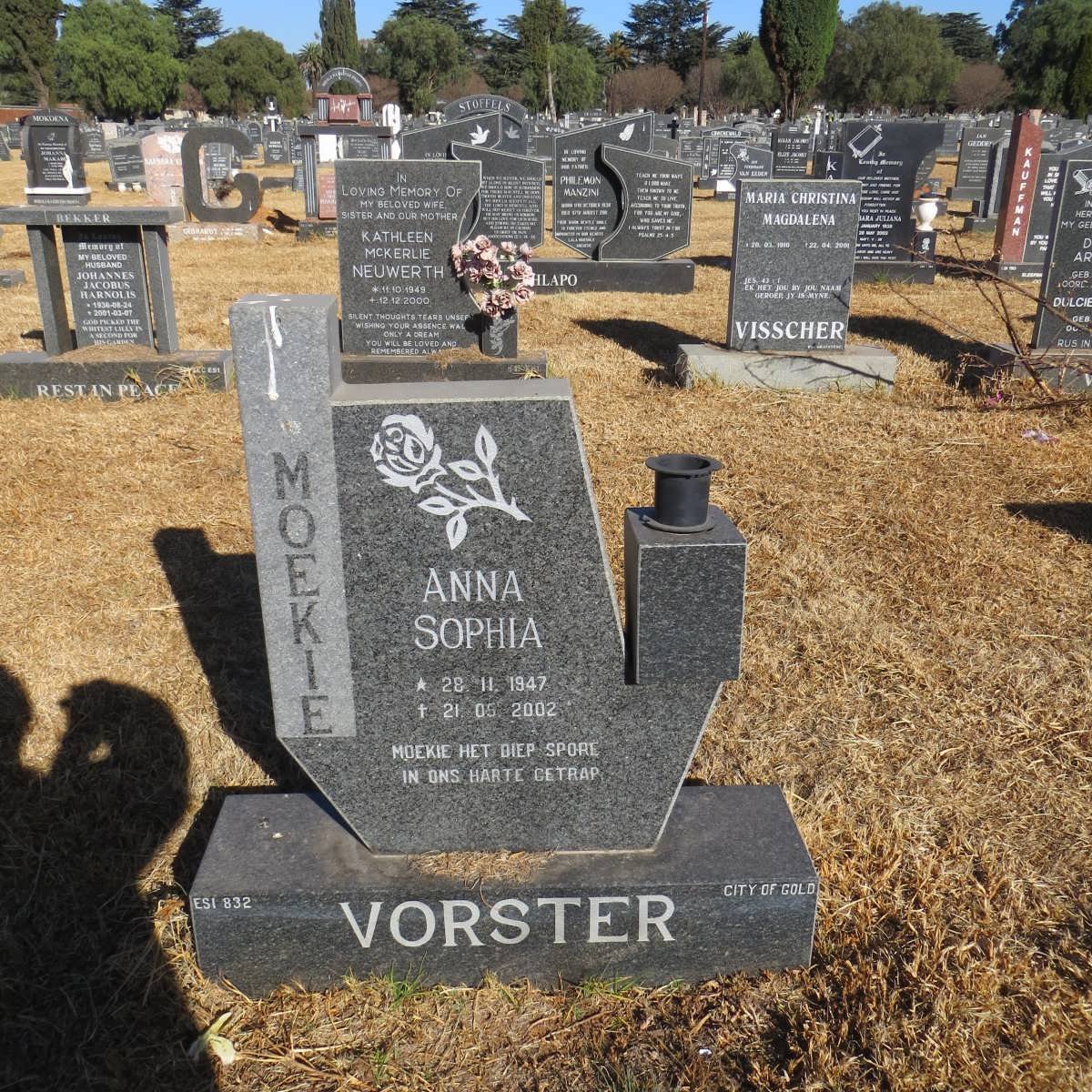 VORSTER Anna Sophia 1947-2002
