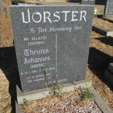 VORSTER Theunis Johannes 1911-1988