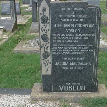 VOSLOO Stephanus Cornelius -1956 &amp; Jacoba Magdalena -1966
