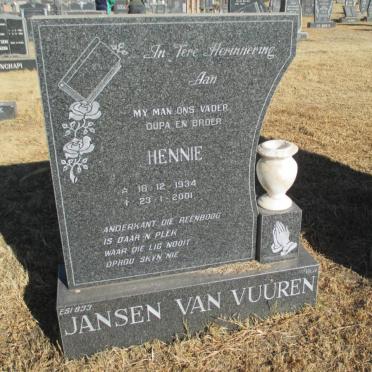 VUUREN Hennie, Jansen van 1934-2001