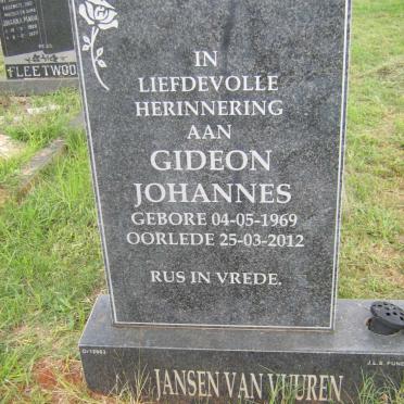 VUUREN Gideon Johannes, Jansen van 1969-2012