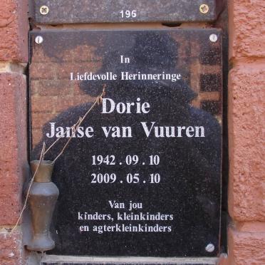 VUUREN Dorie, Janse van 1942-2009