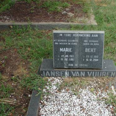 VUUREN Bert, Jansen van 1912-2001 &amp; Maria 1917-1992