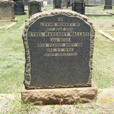 WALLACE Ethel Margaret nee BECK -1940