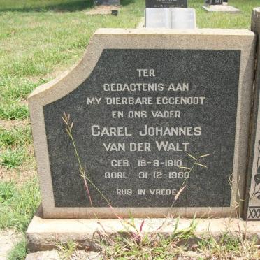 WALT Carel Johannes, van der 1910-1960