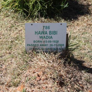WADIA Hawa Bibi 1928-2008