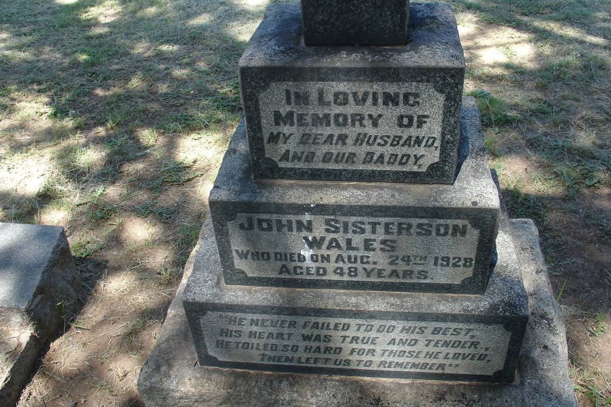 WALES John Sisterson -1928 &amp; Sophia -1950