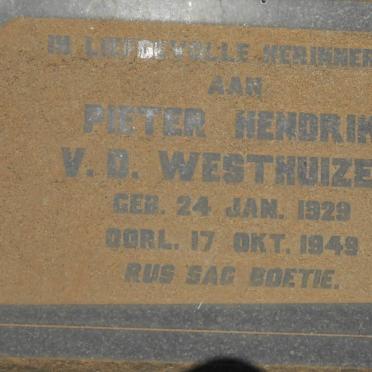 WESTHUIZEN Pieter Hendrik, v.d. 1929-1949