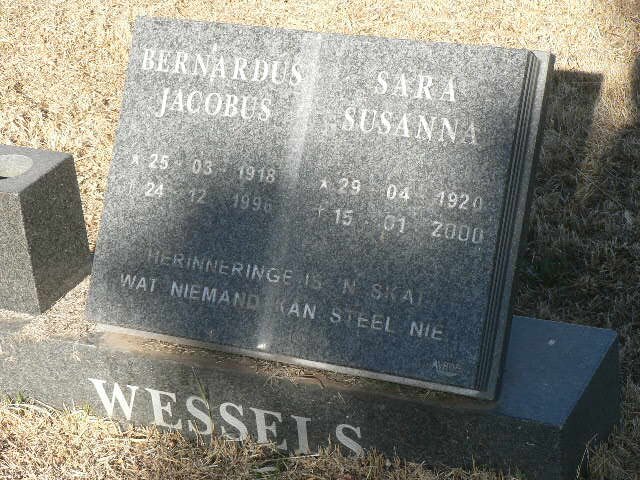 WESSELS Bernardus Jacobus 1918-1996 &amp; Sara Susanna 1920-2000