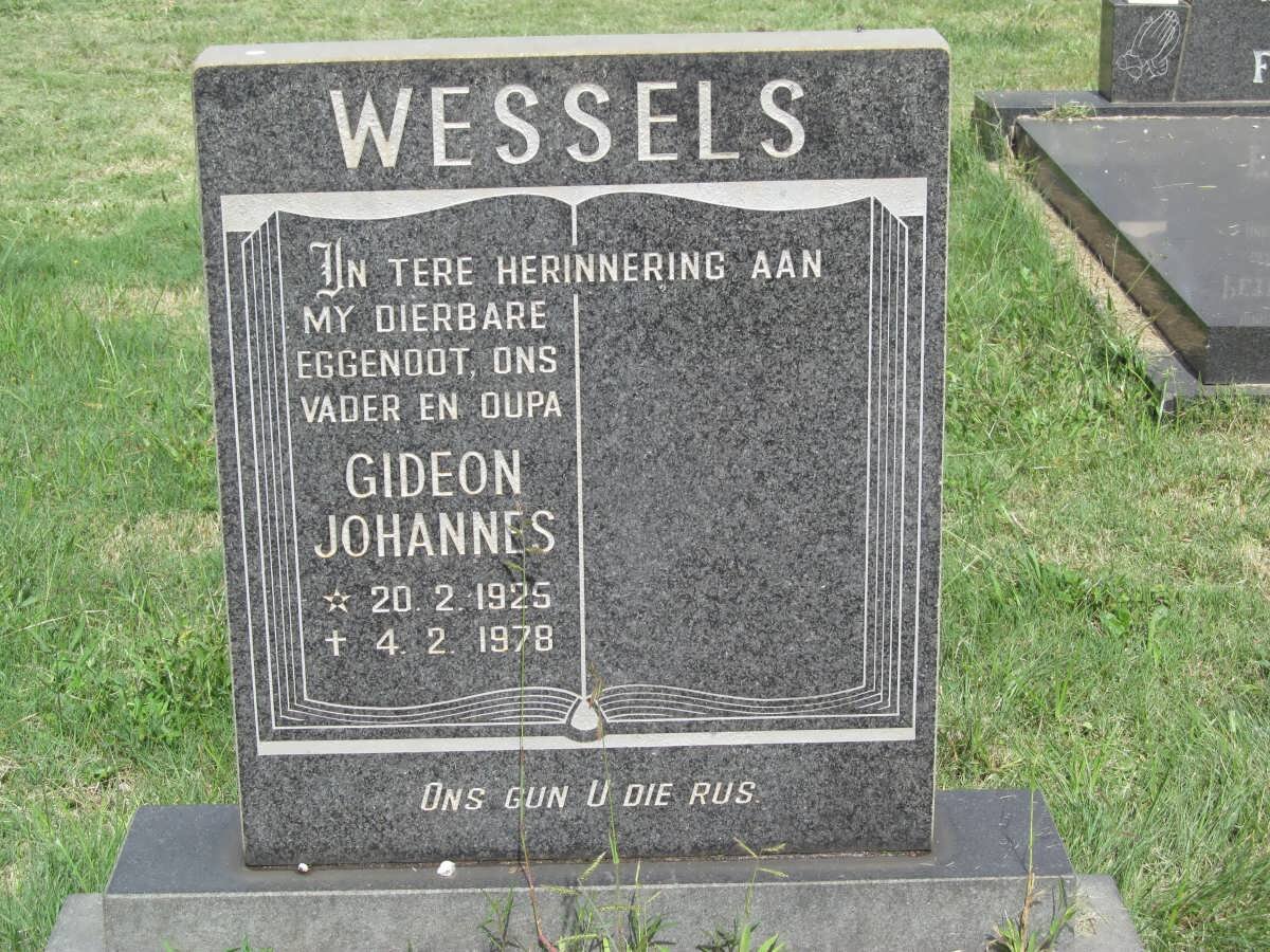 WESSELS Gideon Johannes 1925-1978