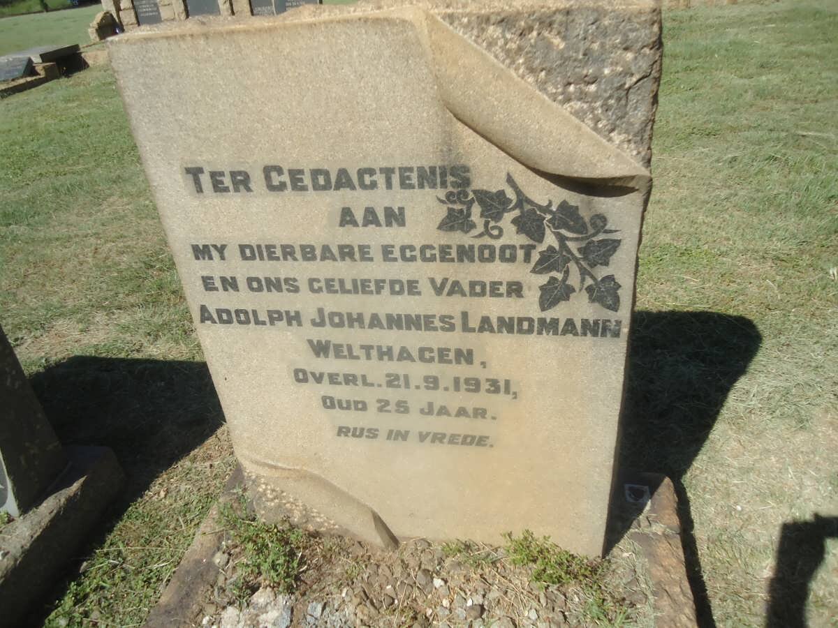 WELTHAGEN Adolph Johannes Landmann -1931