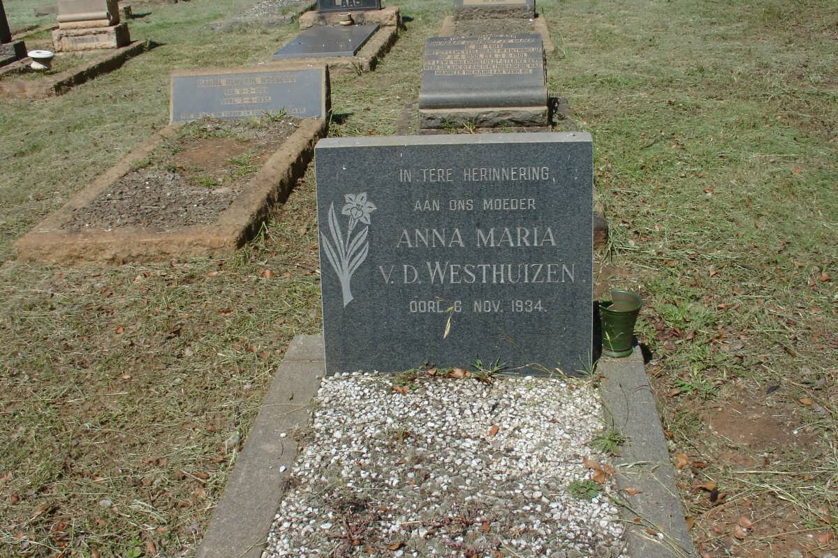 WESTHUIZEN Anna Maria, v. d. -1934