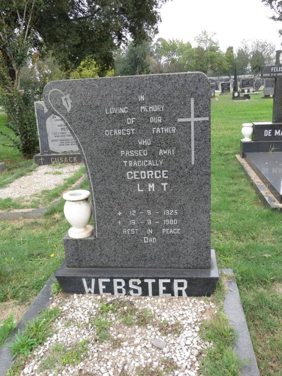 WEBSTER George L.M.T. 1925-1980