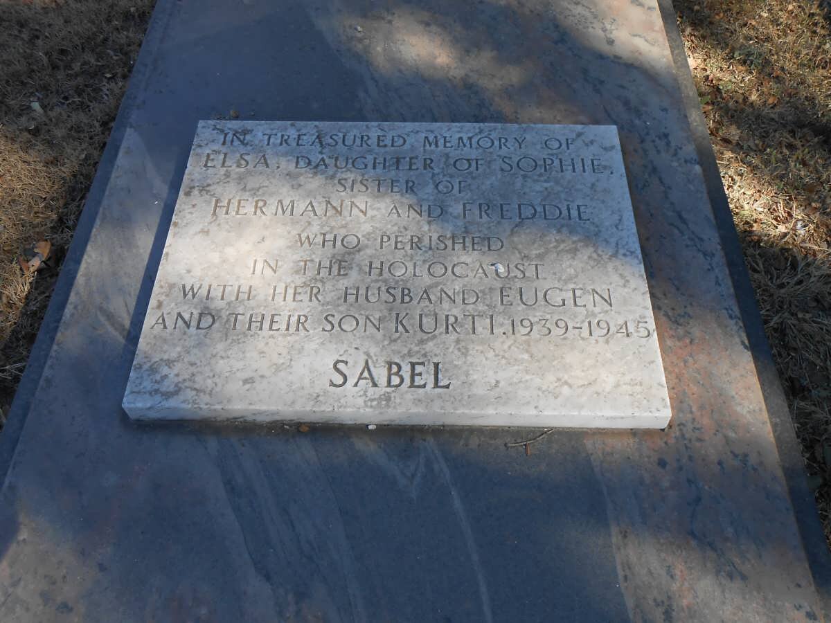 WEINBERG Hermann -1974 :: SABEL Elsa