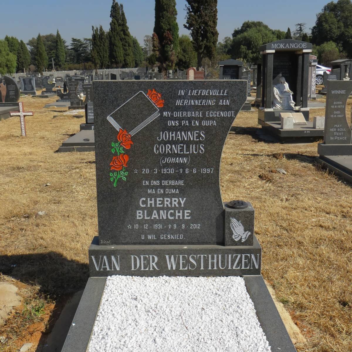 WESTHUIZEN Johannes Cornelius, van der 1930-1997 &amp; Cherry Blanche 1931-2012