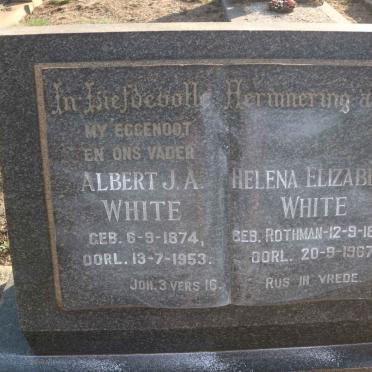 WHITE Albert J.A. 1874-1953 &amp; Helena Elizabeth ROTHMAN 1876-1967
