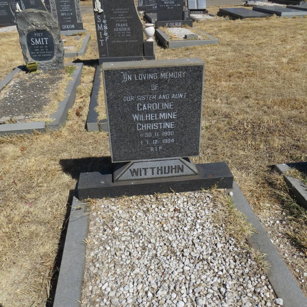 WITTHUHN Caroline Wilhelmine Christine 1900-1984