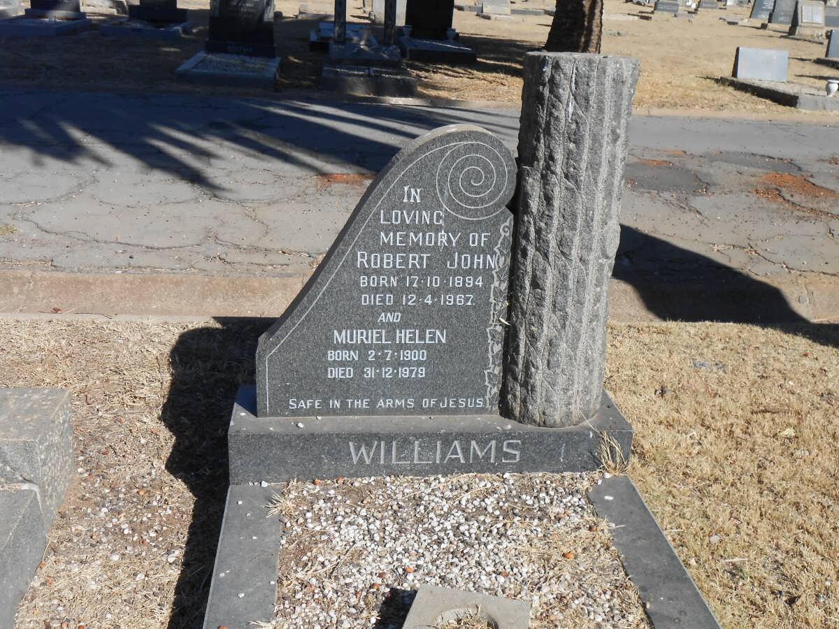 WILLIAMS Robert John 1894-1967 &amp; Muriel Helen 1900-1979