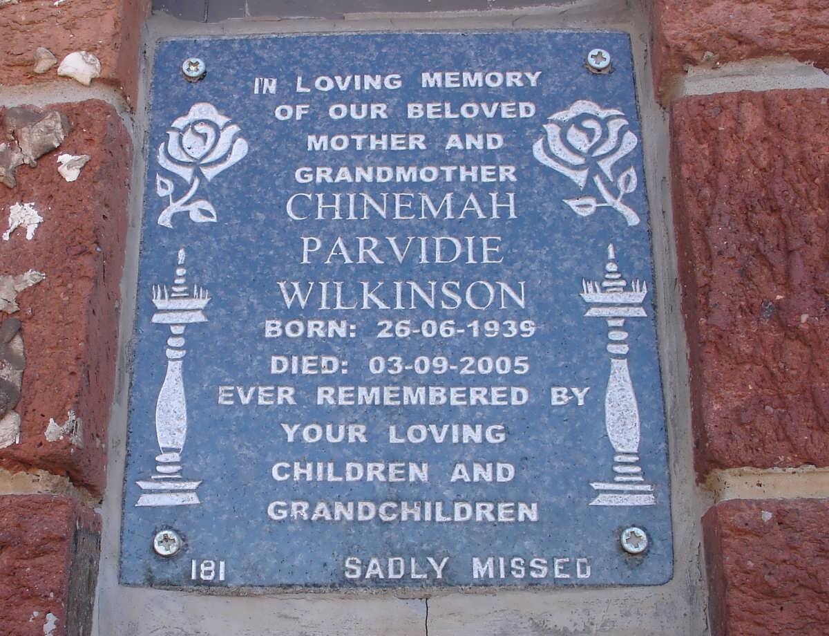 WILKINSON Chinemah Parvidie 1939-2005